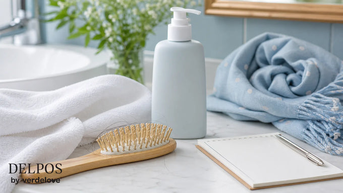 Łagodna pielęgnacja włosów w ciąży z hairbrushem i kosmetykiem bez etykiety