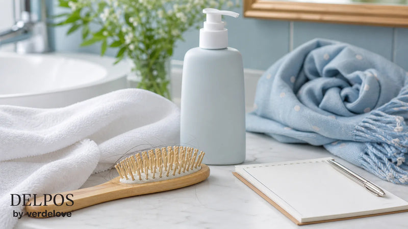 Łagodna pielęgnacja włosów w ciąży z hairbrushem i kosmetykiem bez etykiety